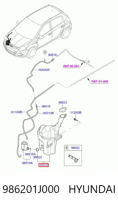 Бачок омывателя стекла HYUNDAI 986201J000