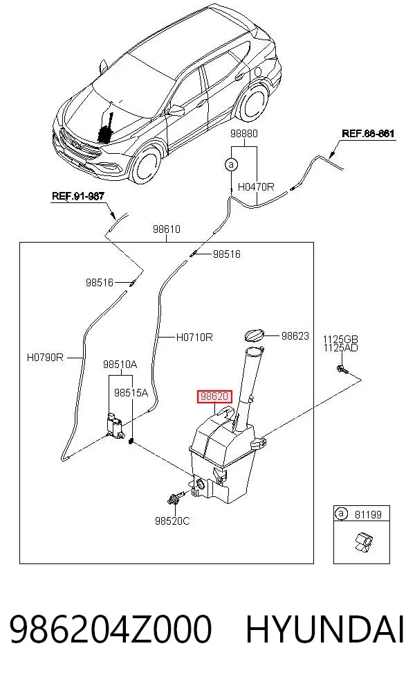 Бачок омывателя 986204Z000 Hyundai/Kia