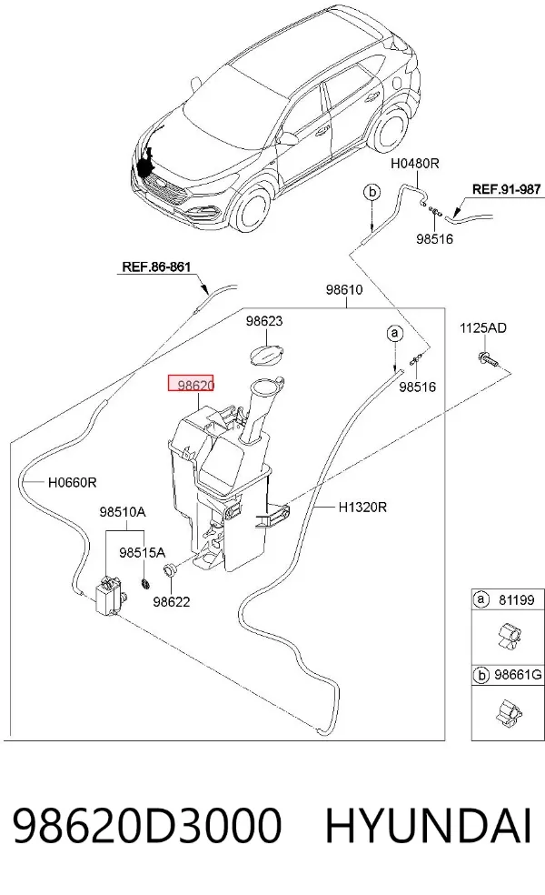 Бачок омывателя 98620D3000 Hyundai/Kia