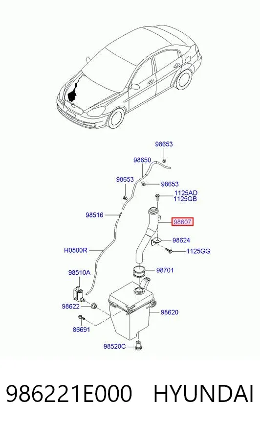 Бачок омывателя 986221E000 Hyundai/Kia