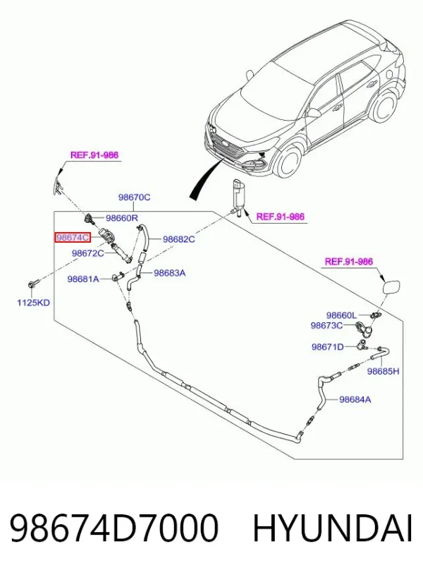 Кронштейн (адаптер) крепления фары передней 98674D7000 Hyundai/Kia
