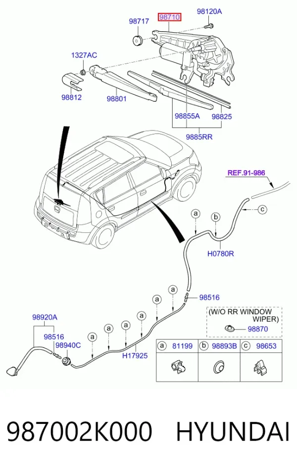 Моторчик заднего дворника 987002K000 Hyundai/Kia