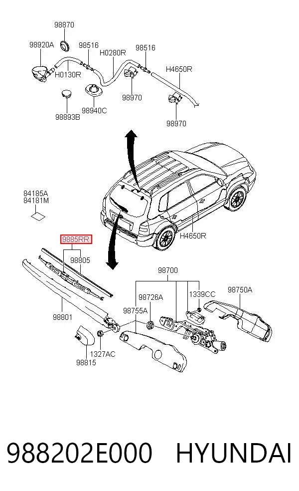 Дворник задний 988202E000 Hyundai/Kia