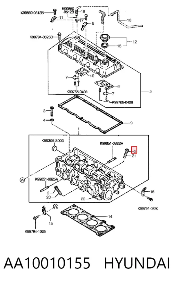 Сальники клапанов AA10010155 Hyundai/Kia