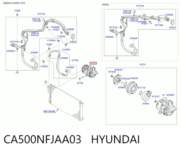 Компрессор кондиционера CA500NFJAA03 Hyundai/Kia