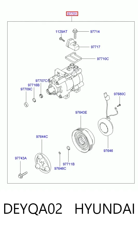 Компрессор кондиционера DEYQA02 Hyundai/Kia