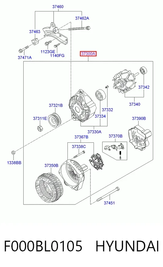 Генератор F000BL0105 Hyundai/Kia