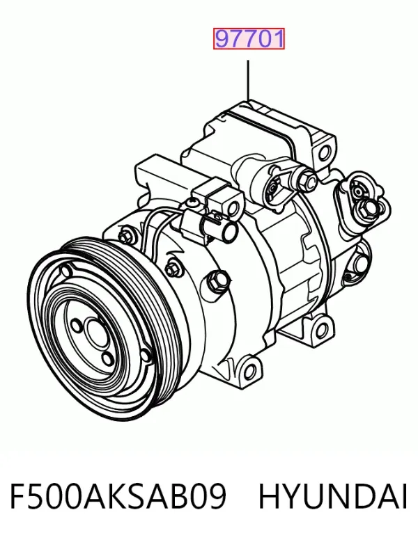 Компрессор кондиционера F500AKSAB09 Hyundai/Kia