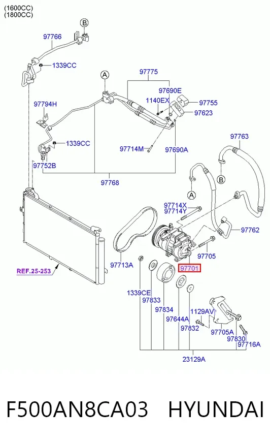 Компрессор кондиционера F500AN8CA03 Hyundai/Kia