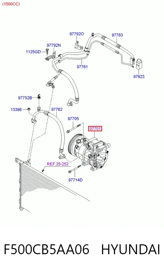 Компрессор кондиционера F500CB5AA06 Hyundai/Kia