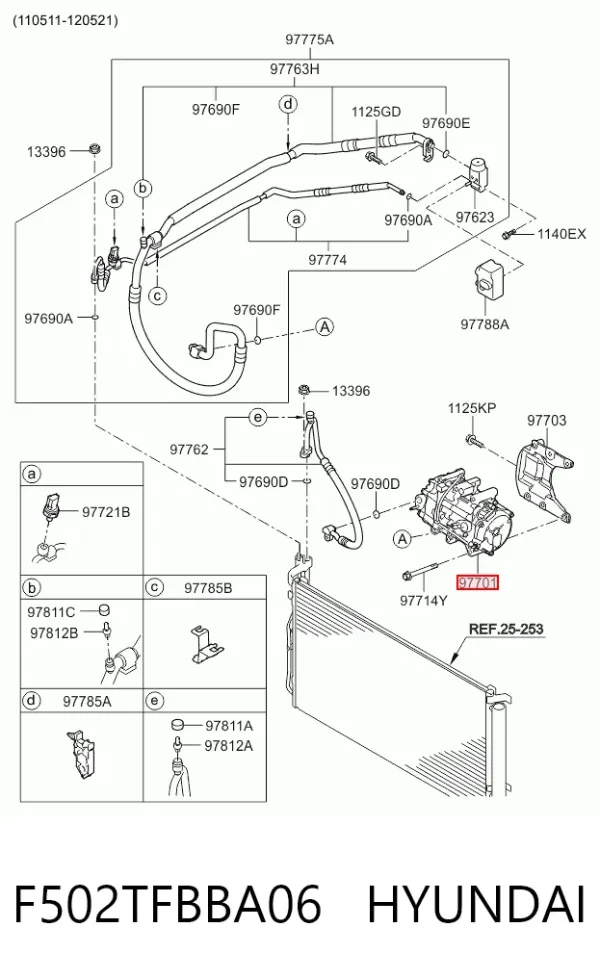 Компрессор кондиционера F502TFBBA06 Hyundai/Kia