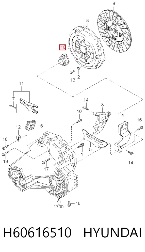 Выжимной подшипник H60616510 Hyundai/Kia