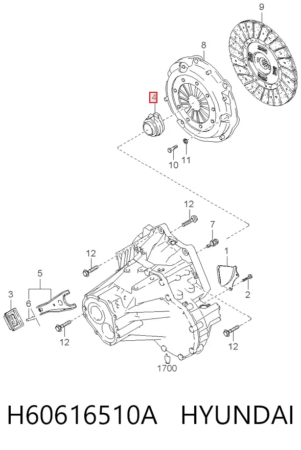 Выжимной подшипник H60616510A Hyundai/Kia