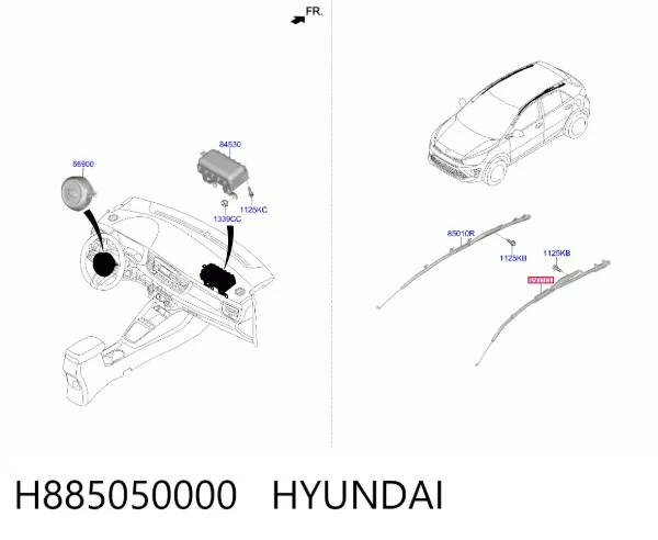 Шторка боковая, левая H885050000 Hyundai/Kia