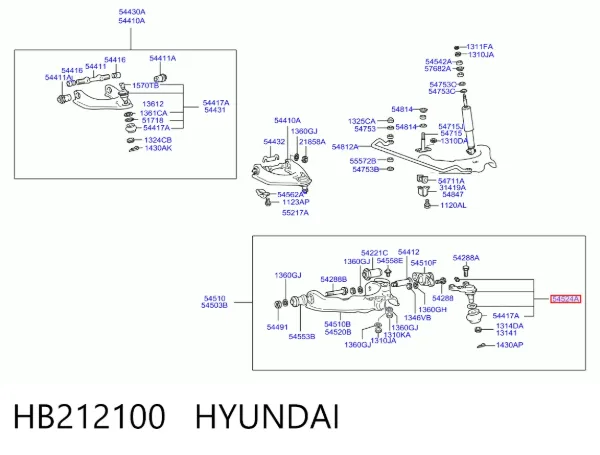 Нижняя шаровая опора HB212100 Hyundai/Kia