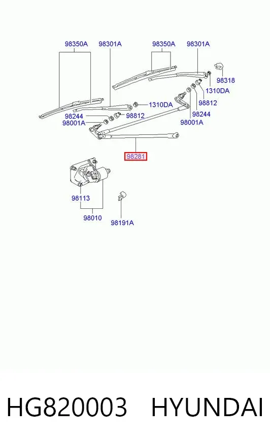 Трапеция дворников HG820003 Hyundai/Kia