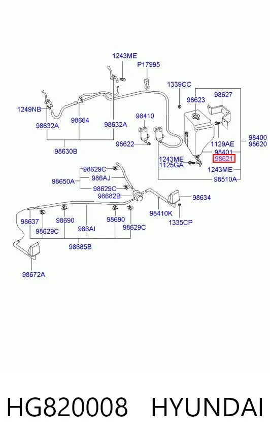 Бачок омывателя HG820008 Hyundai/Kia