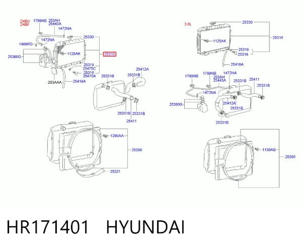 Радиатор HR171401 Hyundai/Kia