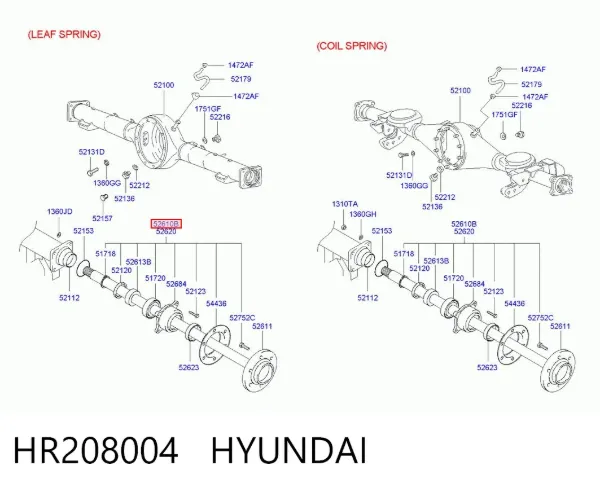 Полуось задняя левая HR208004 Hyundai/Kia