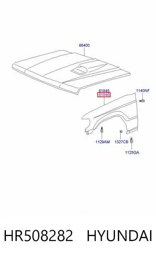 Крыло переднее правое HR508282 Hyundai/Kia
