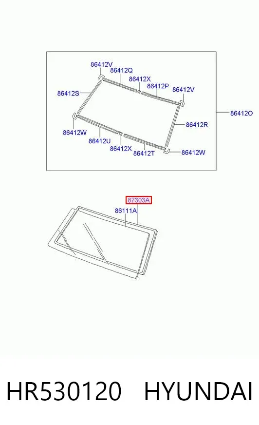 Уплотнитель лобового стекла HR530120 Hyundai/Kia