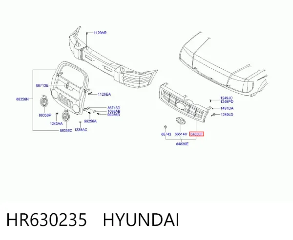 Решетка радиатора HR630235 Hyundai/Kia