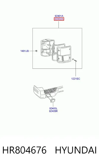 Фонарь задний правый HYUNDAI HR804676