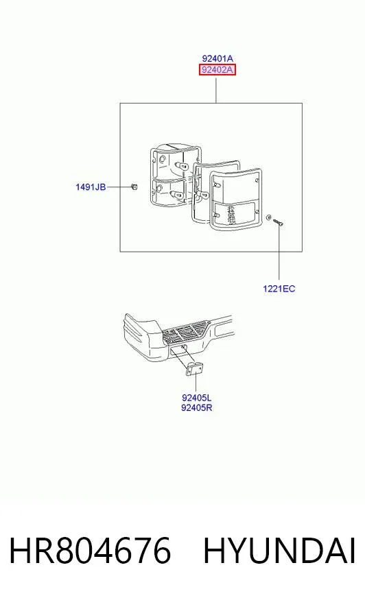 Задний фонарь HR804676 Hyundai/Kia