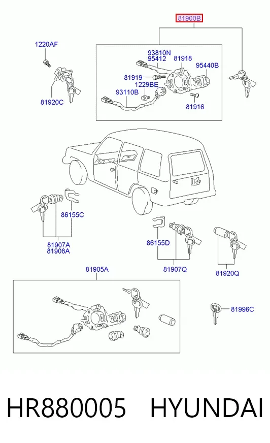 Замок зажигания HR880005 Hyundai/Kia