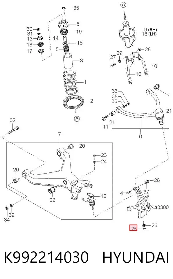Подшипник задней ступицы K992214030 Hyundai/Kia
