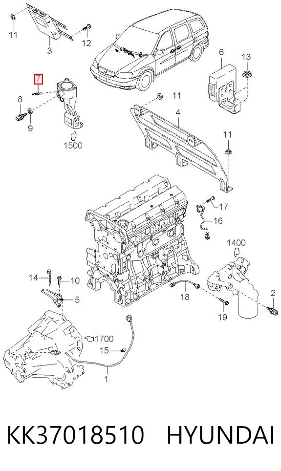 Датчик температуры охлаждающей жидкости KK37018510 Hyundai/Kia