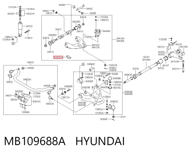 Сайлентблок переднего рычага MB109688A Hyundai/Kia