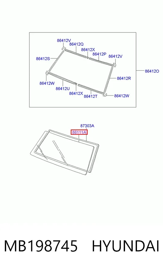Лобовое стекло MB198745 Hyundai/Kia