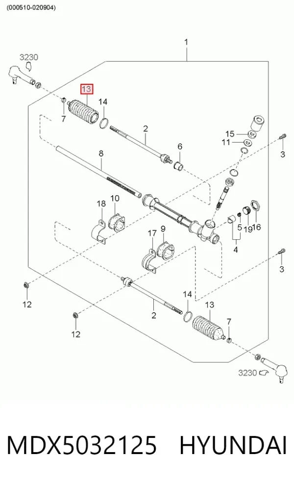 Пыльник рулевой рейки MDX5032125 Hyundai/Kia