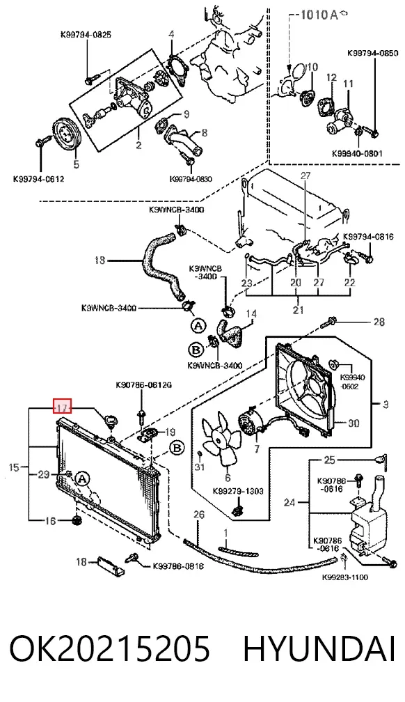 Крышка радиатора OK20215205 Hyundai/Kia
