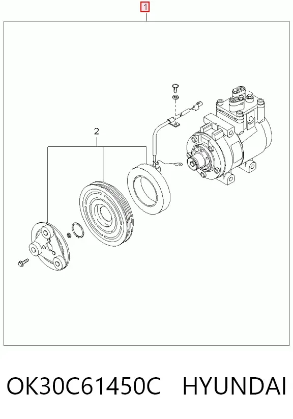 Компрессор кондиционера OK30C61450C Hyundai/Kia
