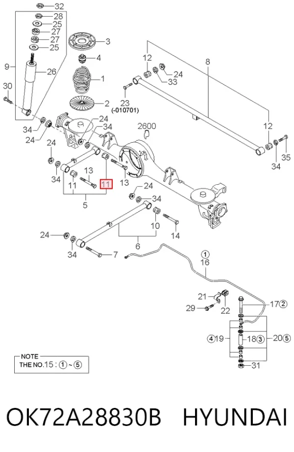Сайлентблок заднего продольного рычага OK72A28830B Hyundai/Kia
