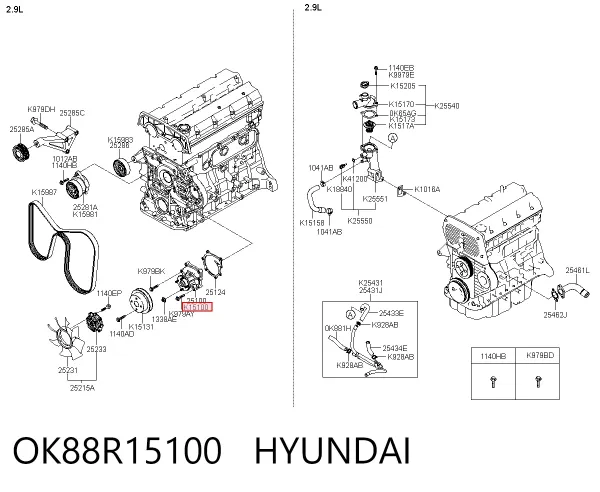 Помпа OK88R15100 Hyundai/Kia