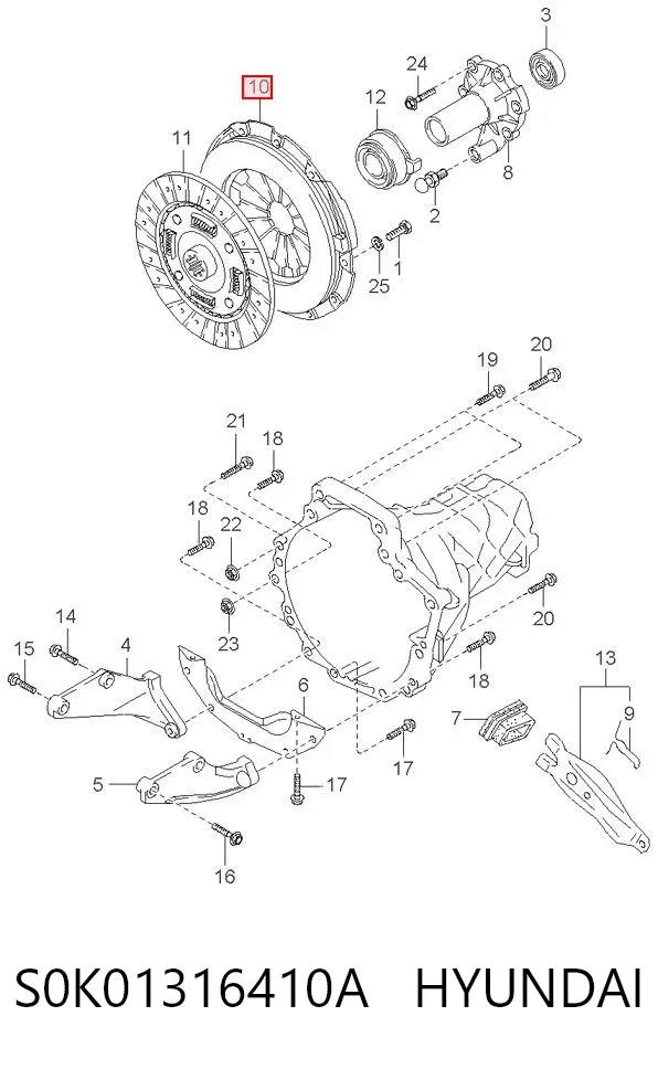 Корзина сцепления S0K01316410A Hyundai/Kia