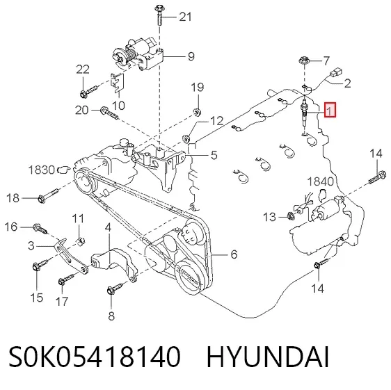 Свечи накала S0K05418140 Hyundai/Kia