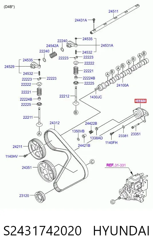 Ролик ГРМ S2431742020 Hyundai/Kia