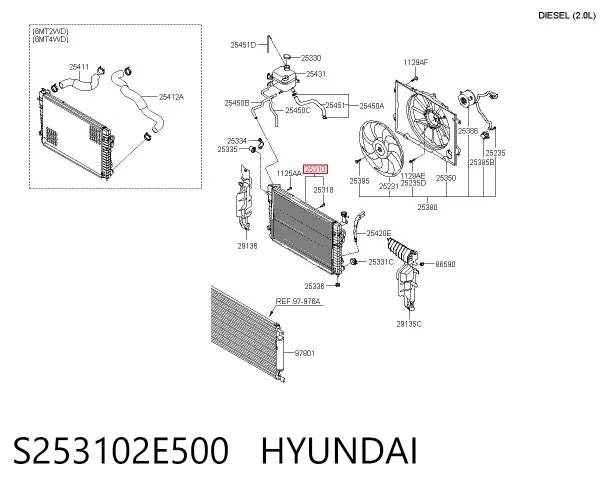 Радиатор S253102E500 Hyundai/Kia