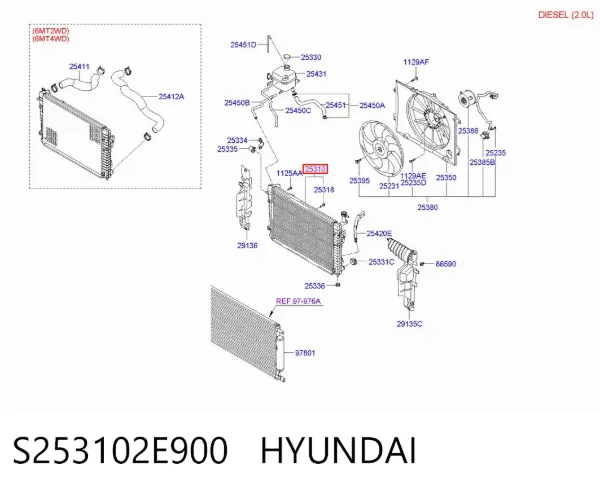 Радиатор S253102E900 Hyundai/Kia