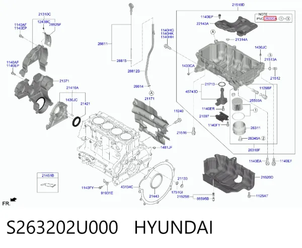 Масляный фильтр S263202U000 Hyundai/Kia