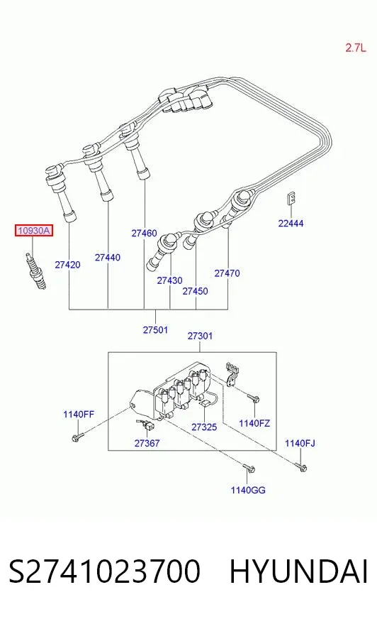 Свечи зажигания S2741023700 Hyundai/Kia