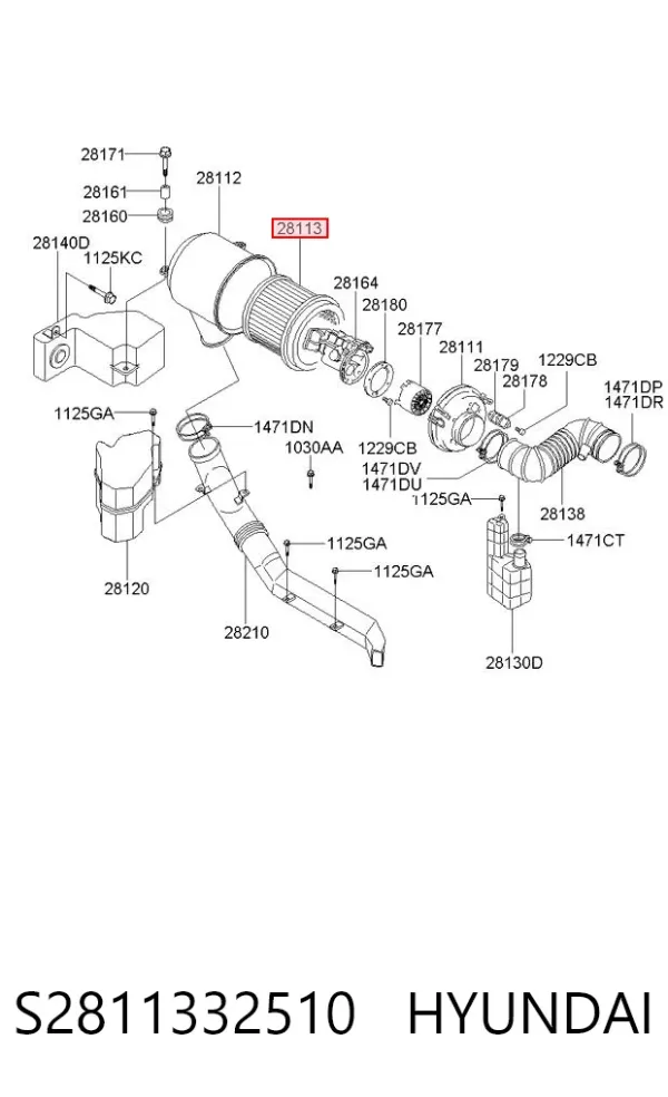Воздушный фильтр S2811332510 Hyundai/Kia