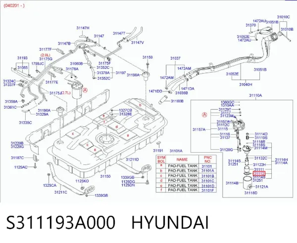 Топливный фильтр S311193A000 Hyundai/Kia