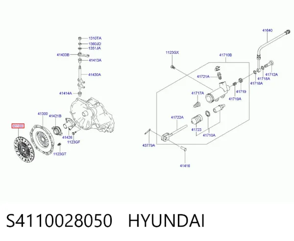 Диск сцепления S4110028050 Hyundai/Kia