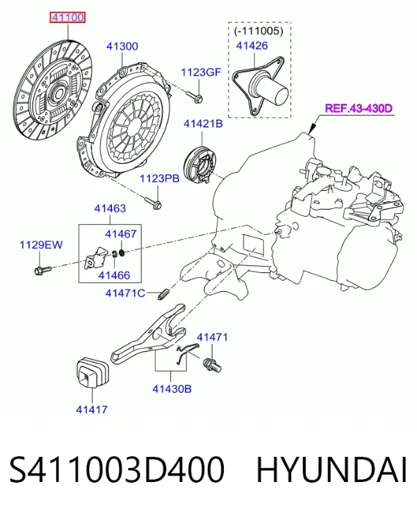 Диск сцепления S411003D400 Hyundai/Kia
