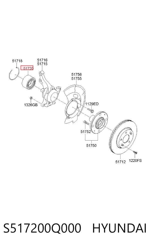 Подшипник ступицы S517200Q000 Hyundai/Kia